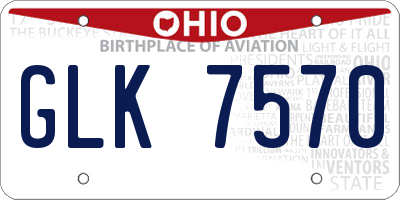 OH license plate GLK7570