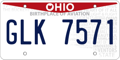 OH license plate GLK7571