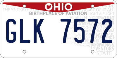 OH license plate GLK7572