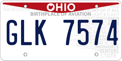 OH license plate GLK7574