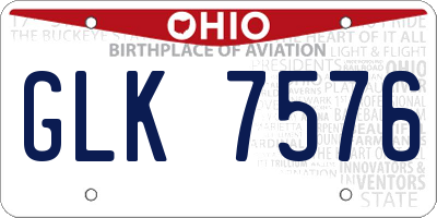 OH license plate GLK7576