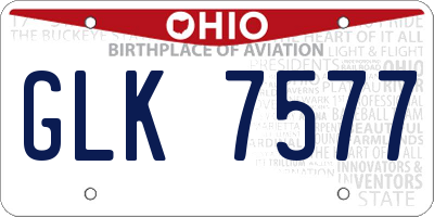 OH license plate GLK7577