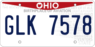OH license plate GLK7578