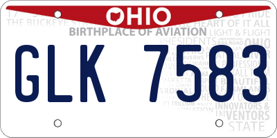 OH license plate GLK7583