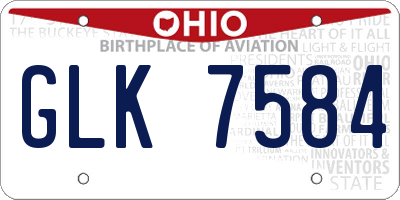 OH license plate GLK7584