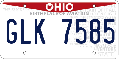 OH license plate GLK7585