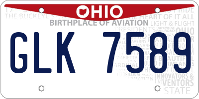 OH license plate GLK7589