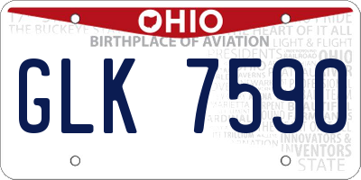 OH license plate GLK7590