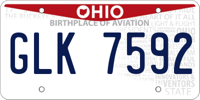 OH license plate GLK7592