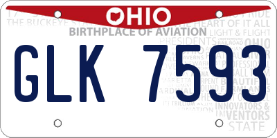 OH license plate GLK7593