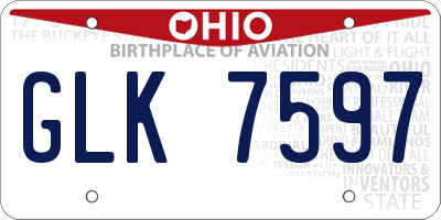 OH license plate GLK7597