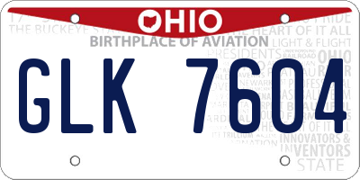 OH license plate GLK7604