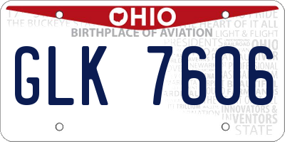 OH license plate GLK7606