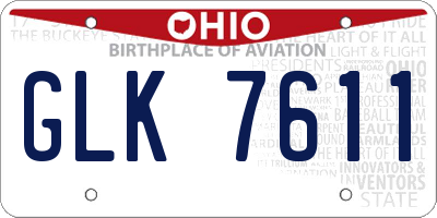 OH license plate GLK7611