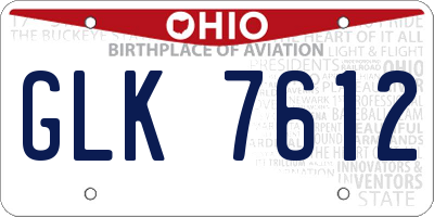 OH license plate GLK7612