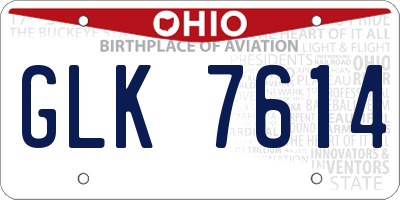 OH license plate GLK7614