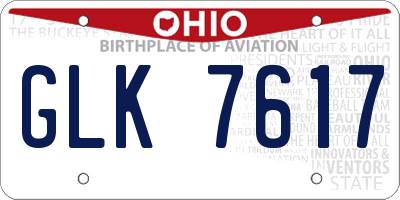 OH license plate GLK7617