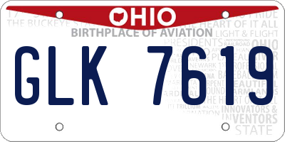 OH license plate GLK7619
