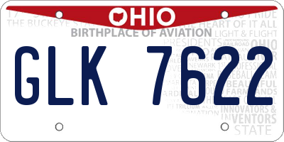 OH license plate GLK7622