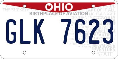 OH license plate GLK7623