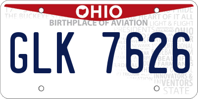 OH license plate GLK7626