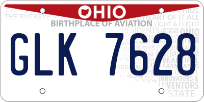 OH license plate GLK7628