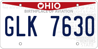 OH license plate GLK7630