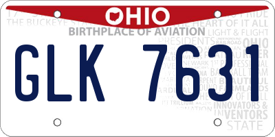 OH license plate GLK7631