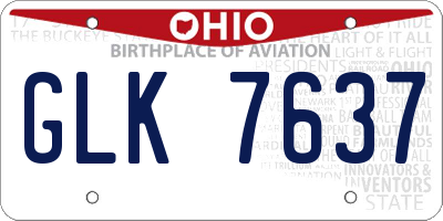 OH license plate GLK7637
