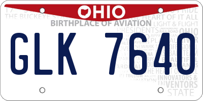 OH license plate GLK7640