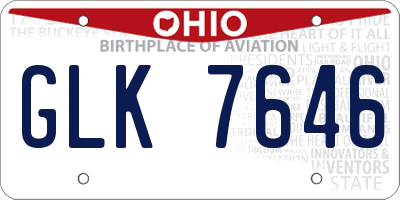 OH license plate GLK7646