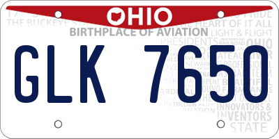 OH license plate GLK7650