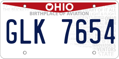 OH license plate GLK7654