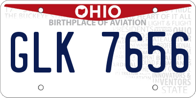 OH license plate GLK7656