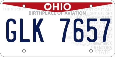 OH license plate GLK7657