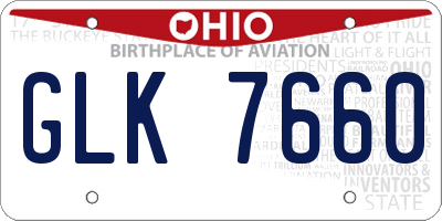 OH license plate GLK7660
