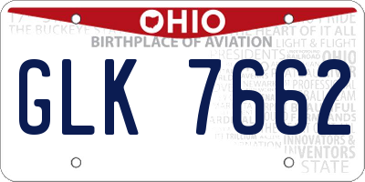 OH license plate GLK7662