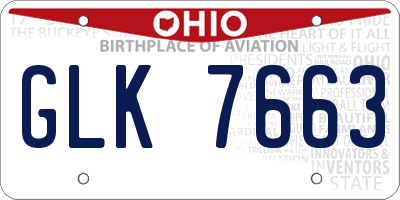 OH license plate GLK7663