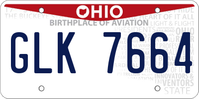 OH license plate GLK7664
