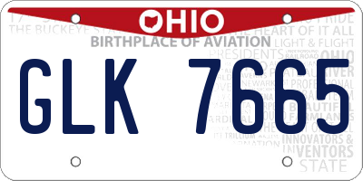 OH license plate GLK7665