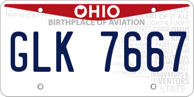 OH license plate GLK7667