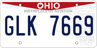 OH license plate GLK7669