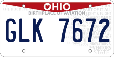 OH license plate GLK7672