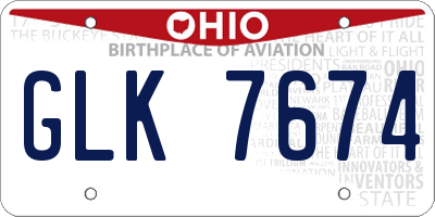 OH license plate GLK7674