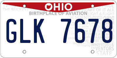 OH license plate GLK7678