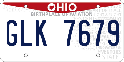 OH license plate GLK7679
