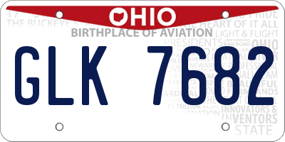 OH license plate GLK7682