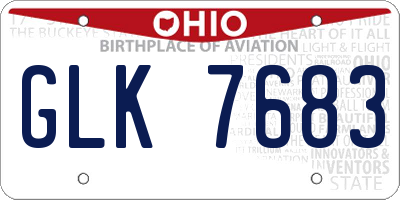 OH license plate GLK7683