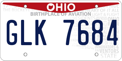 OH license plate GLK7684