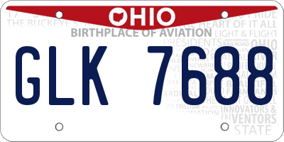 OH license plate GLK7688